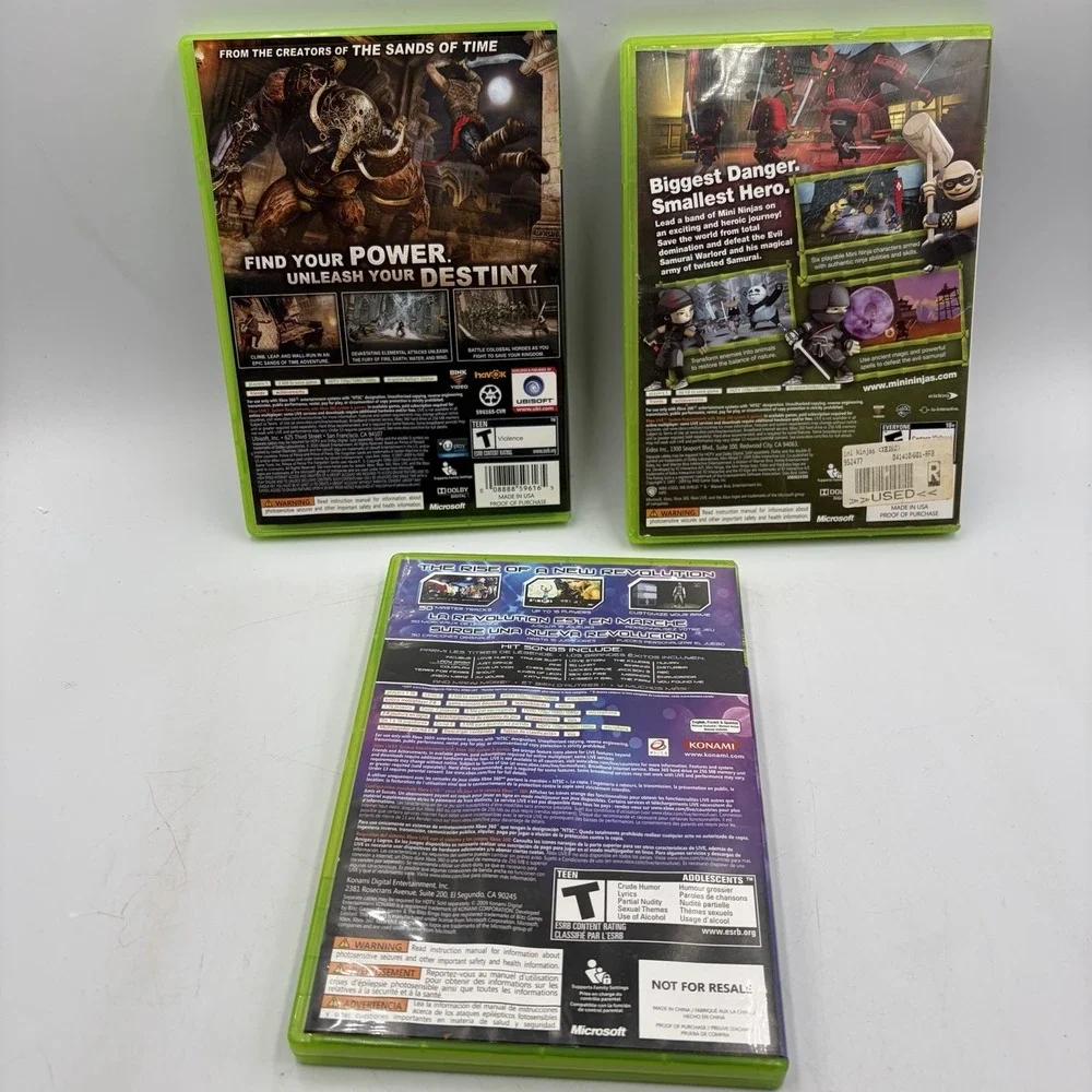 Xbox 360 Games Prince Of Persia Forgotten Sands Mini Ninjas Karaoke Revolution